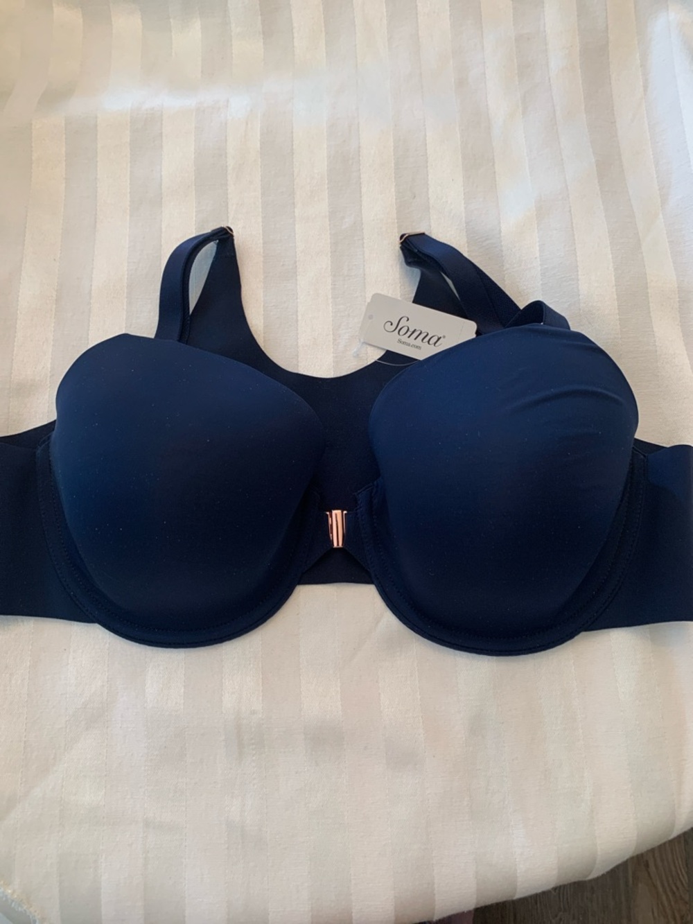 Soma Navy Smooth Front-Closure T-Shirt Bra